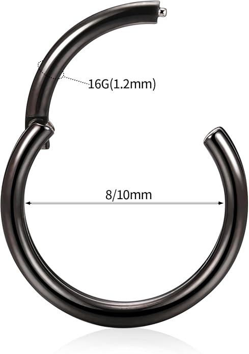 316L Surgical Steel Septum Clicker Ring Nose Ring Hoop Sleeper Hoop Earring Helix Rook Conch Cartilage Daith Tragus Earrings Lobe Nose Piercing Jewelry for Women