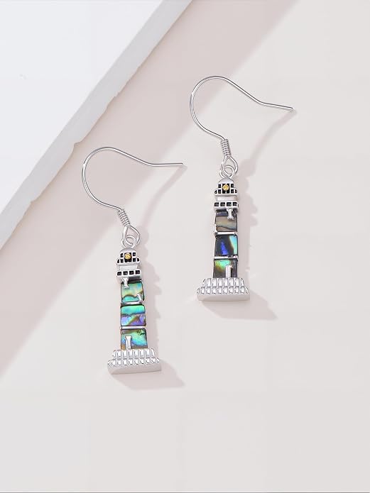 Midari Hummingbird/Butterfly/Lotus Earrings for Women 925 Sterling Silver Abalone Shell Animal Earrings Dangle for Women Abalon Moonstone Jewelry Gifts for Women Mom