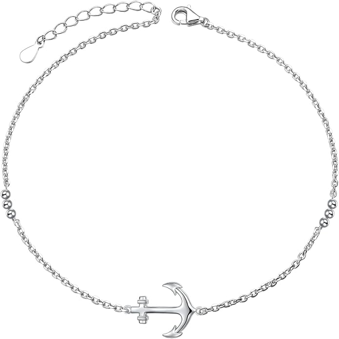 S925 Sterling Silver Anklets Adjustable Beach Foot Ankle Bracelet Jewelry Gifts For Women Girls