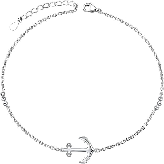 S925 Sterling Silver Anklets Adjustable Beach Foot Ankle Bracelet Jewelry Gifts For Women Girls