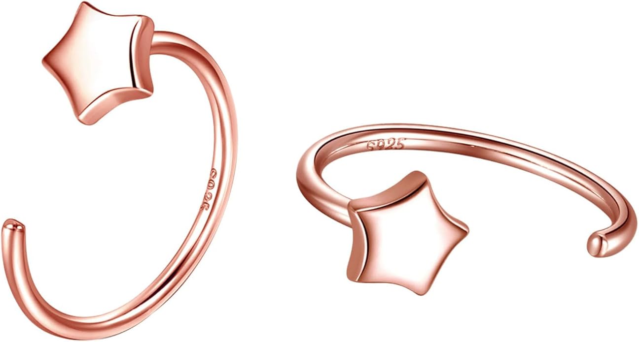 CHIC & ARTSY 925 Sterling Silver Half Hoop Earrings for Women, Small Huggie Hoops Set with Ball Bar Star Moon Cross & Pearl, Lightweight Comfort Fit Everyday & Sleep Earrings