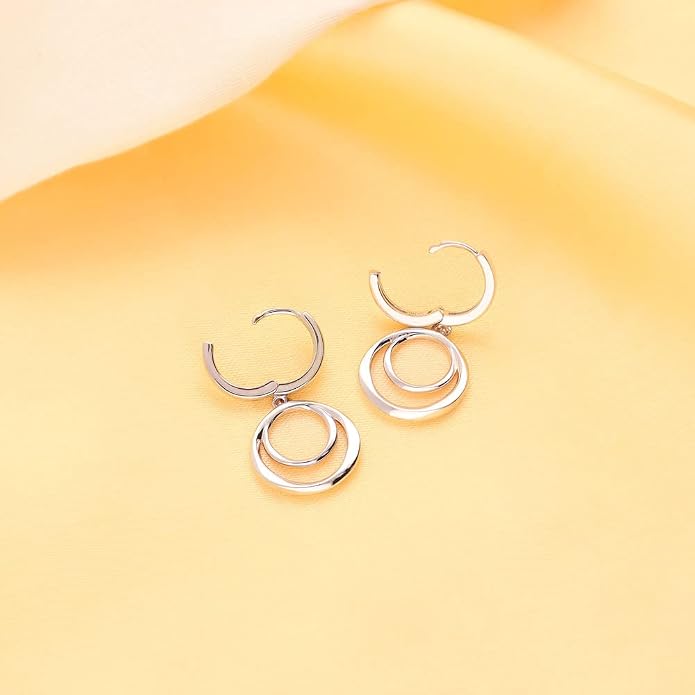 BERRICLE Sterling Silver Minimalist Dangle Earrings for Women, Gold Flashed Fish Hook/Leverback Drop Earrings - Trendy Design in Ball Bead, Bar, Teardrop, Treble Clef Music Note
