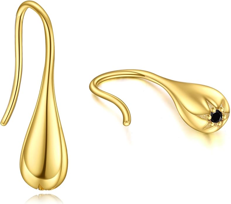 Pull Through Teardrop Dangle Earrings 925 Sterling Silver Simple Water Drop Earrings Birthday Mother's Day Christmas Gifts for Women