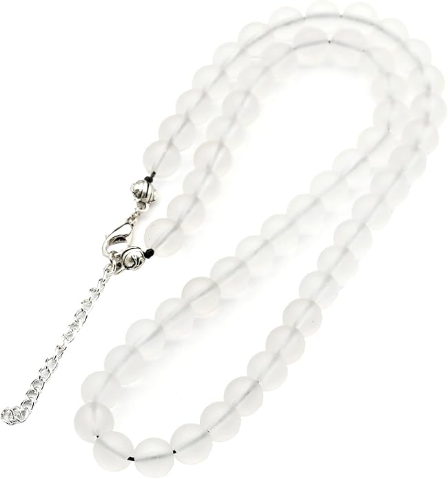 Natural Gemstone Beaded Choker Necklace | 8mm Handmade Adjustable Jewelry for Men & Women | Chakra Balancing Crystal Necklace | Spiritual Gift | Macrame Cord with Extender