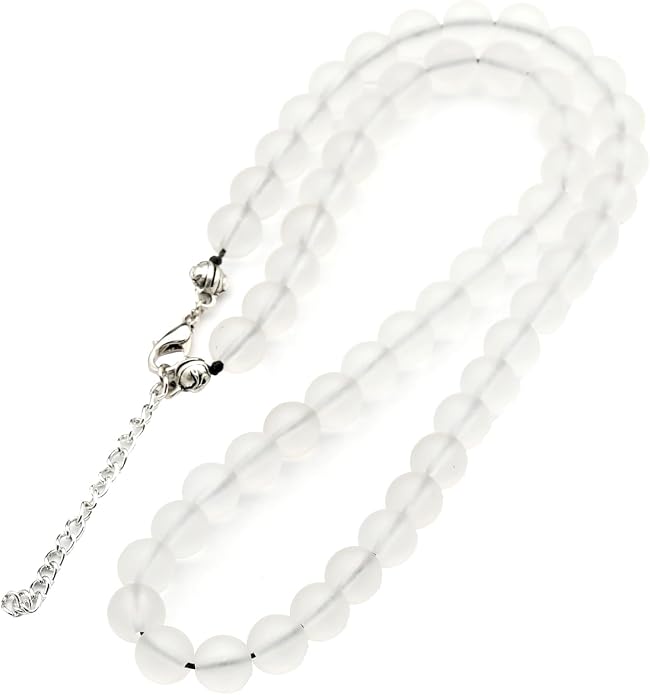 Natural Gemstone Beaded Choker Necklace | 8mm Handmade Adjustable Jewelry for Men & Women | Chakra Balancing Crystal Necklace | Spiritual Gift | Macrame Cord with Extender