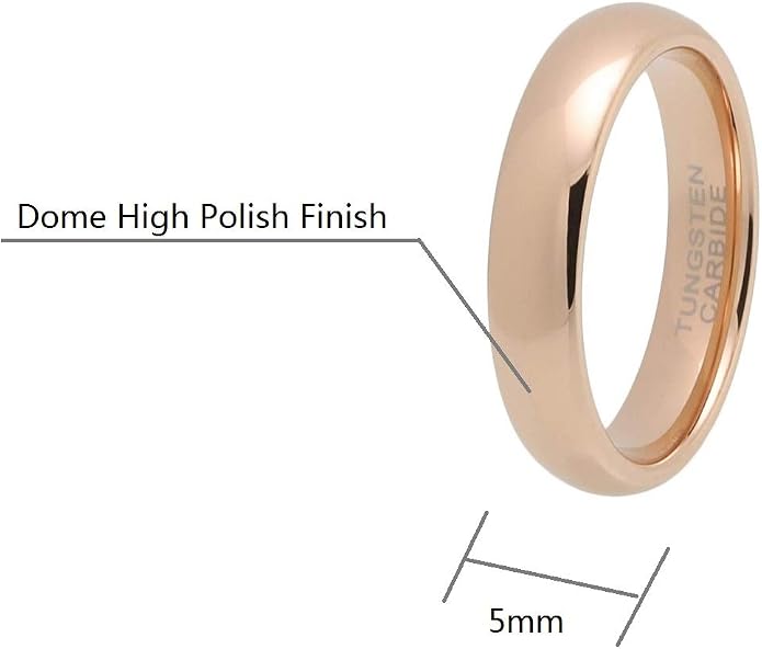 CROWNAL 1mm 2mm 3mm 4mm 5mm 6mm 7mm 8mm Tungsten White/Yellow Gold/Rose Gold Plated Wedding Band Ring Men Women Plain Dome Polished Comfort Fit