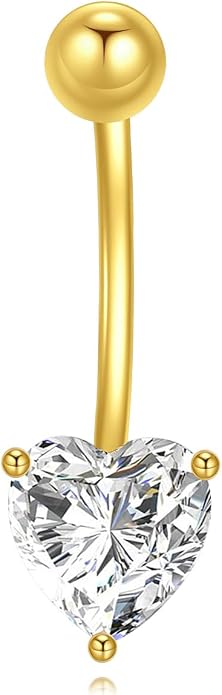 Dangle Clicker Belly Button Ring for Women Surgical Sterling Silver Belly Ring Simple Reverse Navel Rings Body Jewelry