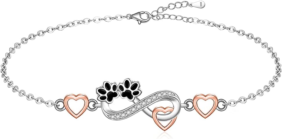 Infinity Cat Paw Print Celtic Knot Sea Turtle Elephant Flamingo Butterfly Dolphin Evil Eye Anklets Bracelets for Women Sterling Silver Adjustable Ankle Bracelet Summer Beach Lovers Gift