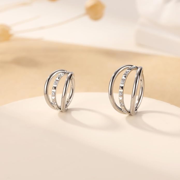 316L Surgical Steel Septum Clicker Ring Nose Ring Hoop Sleeper Hoop Earring Helix Rook Conch Cartilage Daith Tragus Earrings Lobe Nose Piercing Jewelry for Women