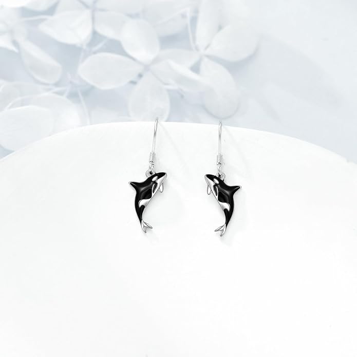 Butterflygold/Cat/dog/Dragonfly/Orca/Bee/Amber/Axolotl/Toothless/Hedgehog/Dragon/Snake/Horse/Mushroom/Anime/Dragonfly Earring for Women Sterling Silver Animals Drop Earring Jewelry Hypoallergenic (silver-butterfly)