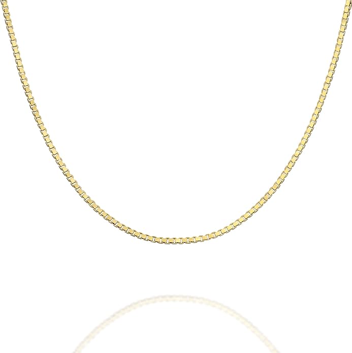 PAVOI 22K Gold Plated Chain Necklace For Women | Italian Solid 925 Sterling Silver Necklace for Men | Cuban Link, Rope, Snake & Rope Diamond-Cut Herringbone | Trendy Unisex Jewelry