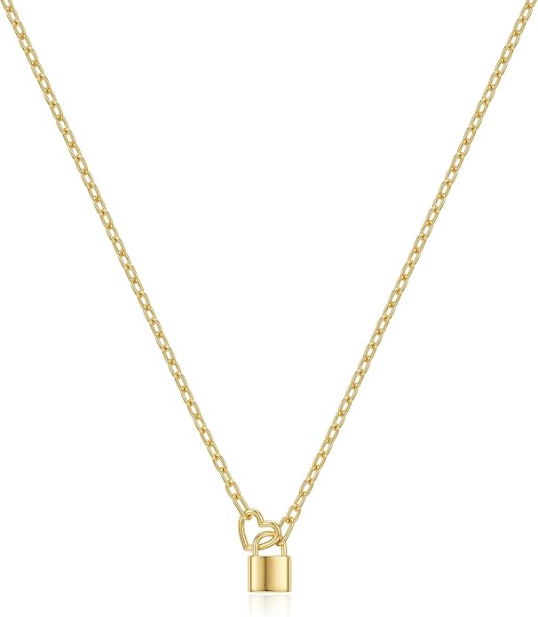FRUMOS Gold Plated Necklace for Women, Dainty Layered Chain Necklace, Fashion Jewelry for Daily Wear