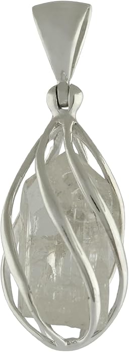 Starborn Gemstone teardrop Style Cage Pendant Sterling Silver