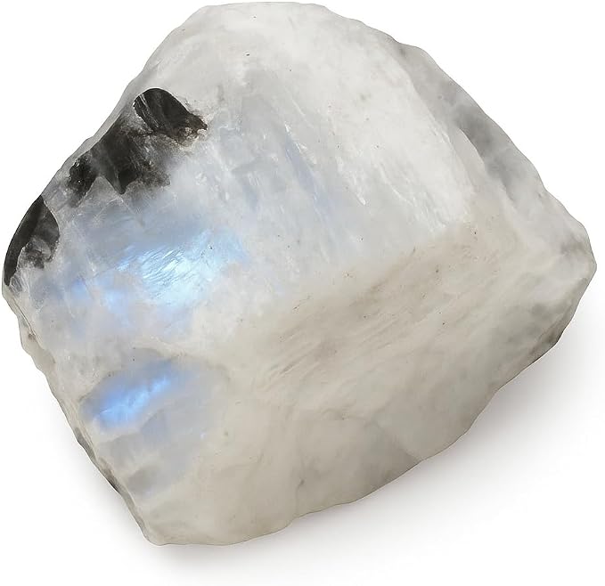 Large 1.25-2.0” Natural Rainbow Moonstone Raw Crystals Stones for Meditation, Chakra, Reiki, Crystal Grid, Energy Work, Wire Wrapping, Tumbling & Spiritual Home Decor