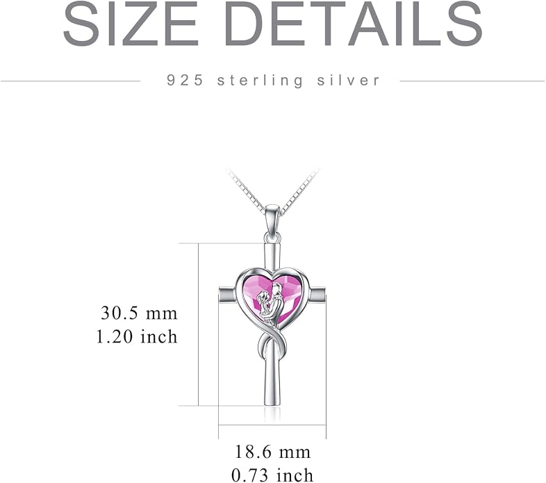 PROESS S925 Sterling Silver Daughter Heart Pendant Necklace from Dad Mom I Love You Forever Jewelry