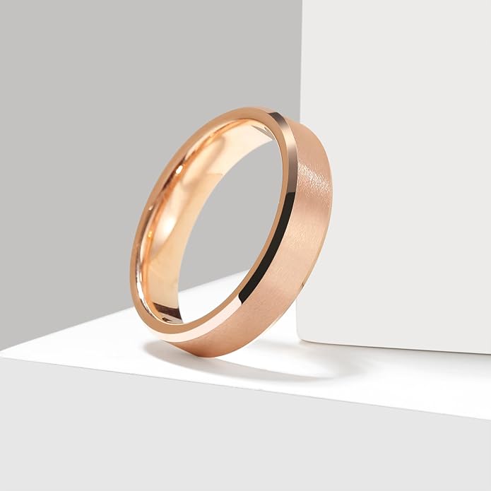 King Will Tungsten Men's Wedding Ring - Available in 6mm to 10mm, Black/Silver, Matte Finish, Beveled Polished Edge, Comfort Fit