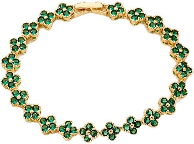 18K gold-plated mother of pearl enamel, adjustable clover lucky bracelet for women/New Year gift/Valentine's Day gift