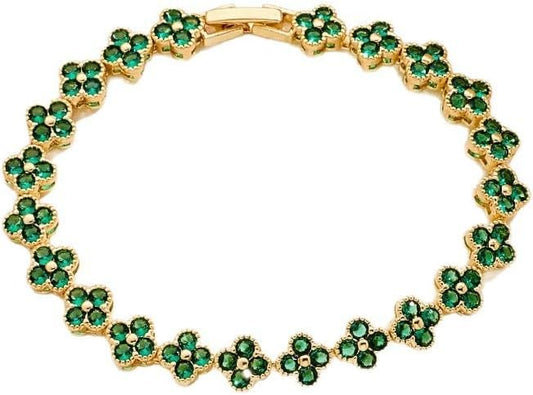 18K gold-plated mother of pearl enamel, adjustable clover lucky bracelet for women/New Year gift/Valentine's Day gift