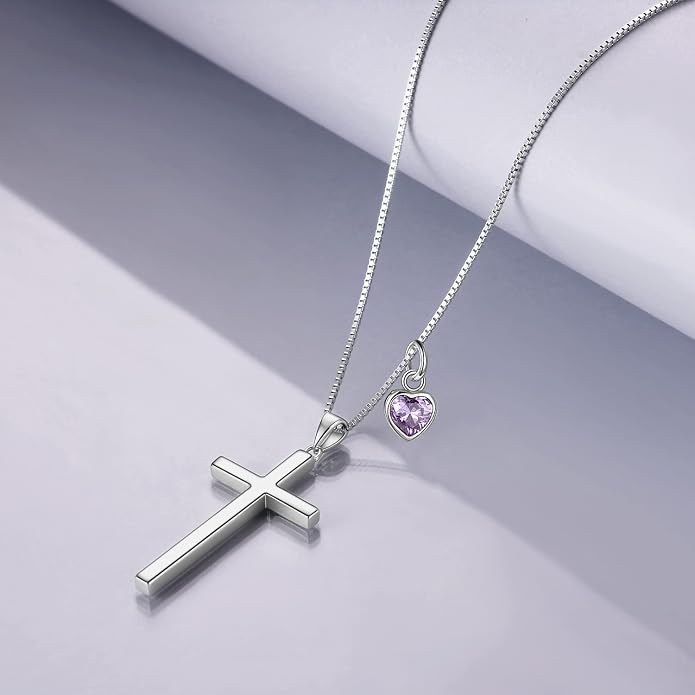 POPLYKE Cross Necklace 925 Sterling Silver Philippians 4:13 I Can Do All The Things Inspirational Necklace Gifts for Women Men 20+2''