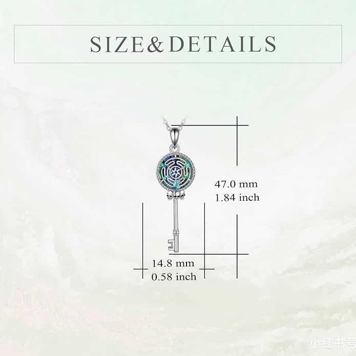 YFN Triple Moon Goddess Necklace Sterling Silver Pentagram Pentacle Opal Pendant necklace Pagan Wiccan Magic Amulet Tree of Life Jewelry for Women Men 18"