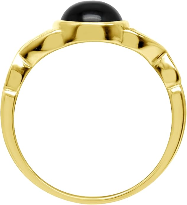 Silvershake 7MM Genuine Round Shape Gemstones White Gold Plated or Yellow Gold Plated 925 Sterling Silver Victorian Style Solitaire Ring Jewelry for Women