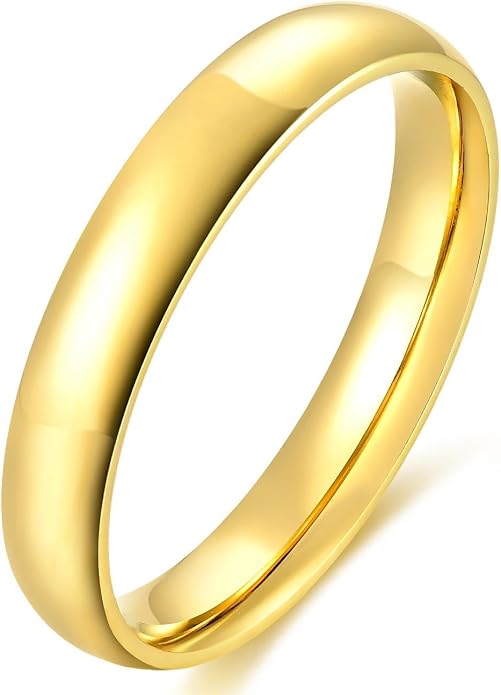 4mm 6mm Stainless Steel Ring Plain Dome High Polished Wedding Band Comfort Fit Size 4-12