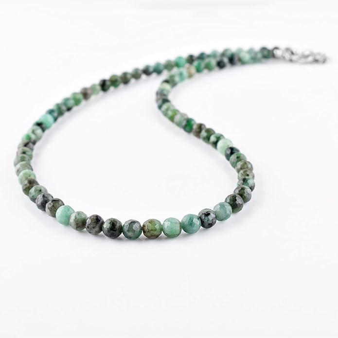 Natural Gemstone Dainty Pendant Necklace for Women Handmade Crystal Jewelry 925 Sterling Silver 18 Inch Chain Healing Chakra Christmas Birthday Gift for Her