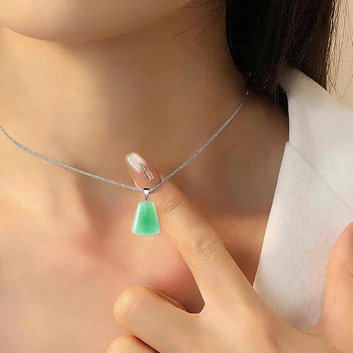 iSTONE 925 Sterling Silver Natural Crytral for Womens Pendant Necklace, Gemstone Birthstone with 17.8" Silver Chain Ladies