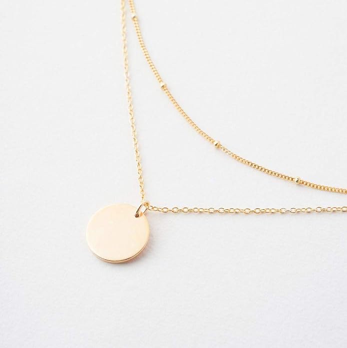 MEVECCO Layered Heart Necklace Pendant Handmade 18k Gold Plated Dainty Gold Choker Arrow Bar Layering Long Necklace for Women