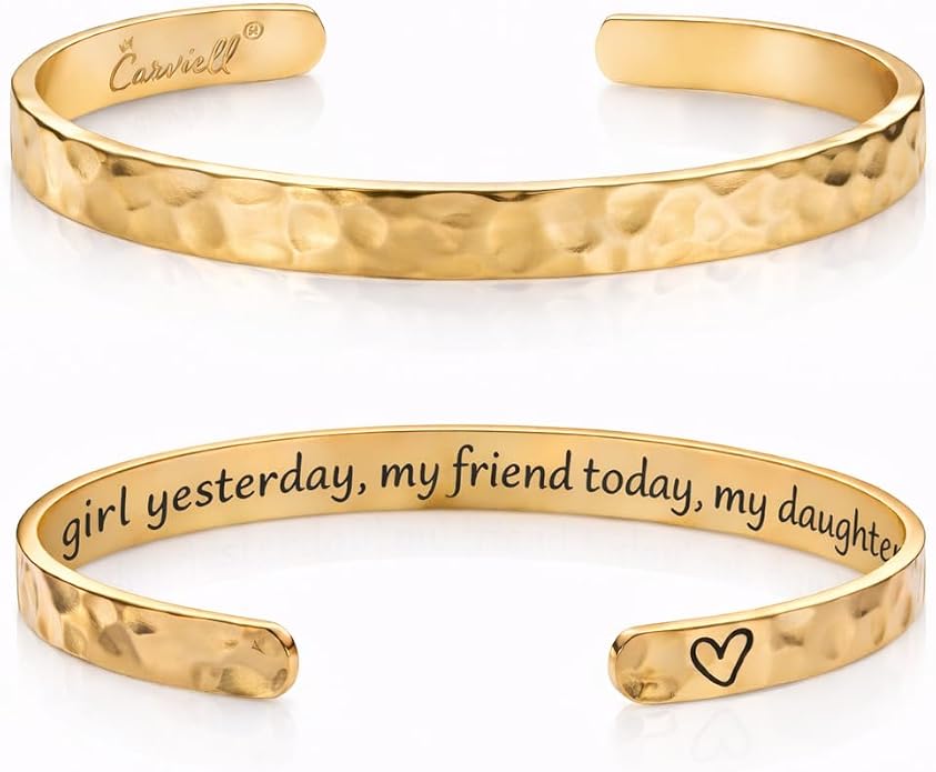Carviell Bracelet - Gifts for Women – Inspirational, Friendship, Love, Mom, Daughter, Sister, Christian, Graduation, Memorial & Wedding Gifts – 100+ Phrases – Stainless Steel, Gift-Ready