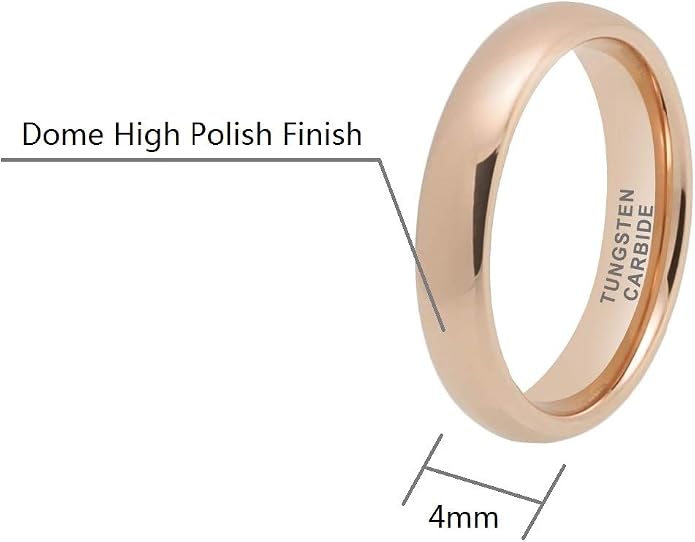 CROWNAL 2mm 4mm 6mm 8mm 10mm Tungsten Wedding Band Ring Men Women Plain Dome Polished Size Comfort Fit Size 3 To 17