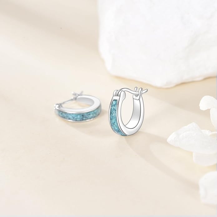 Sterling Silver Hoop Earrings Small Hoop Sun/Leaf/Triangle Huggie Earrings for Women Hypoallergenic