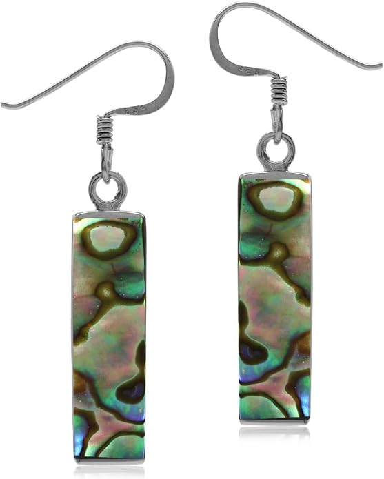 Silvershake Mondern Long Bar linear 925 Sterling Silver Dangle Hook Earrings