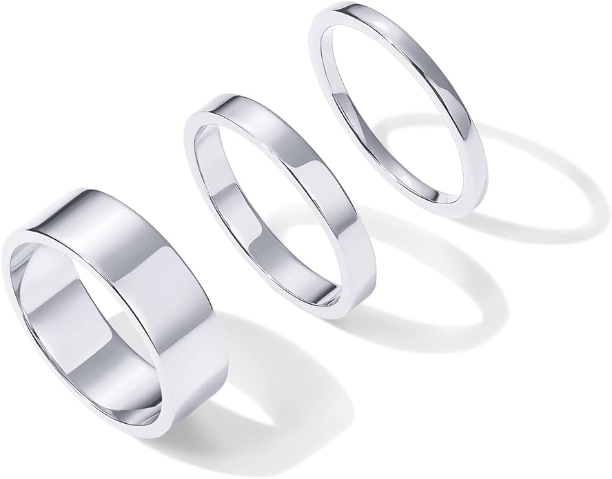 PAVOI 18K Gold Plated 3 Rings Set | Gold Stacking Rings for Women | Stacking Ring Set