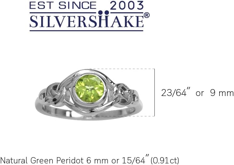 Silvershake Birthstone Gemstones White Gold Plated 925 Sterling Silver Irish Celtic Knot Engagement or Promise Solitaire Ring Jewelry for Women
