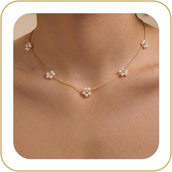 Tewiky Layered Necklaces for Women Non Tarnish- Chunky 14k Gold Plated Herringbone/Snake/Rope/Box/Cuban Link Chain for Women Waterproof Layering Stack Choker Necklace Trendy Dainty Tarnish Free Jewelry Set