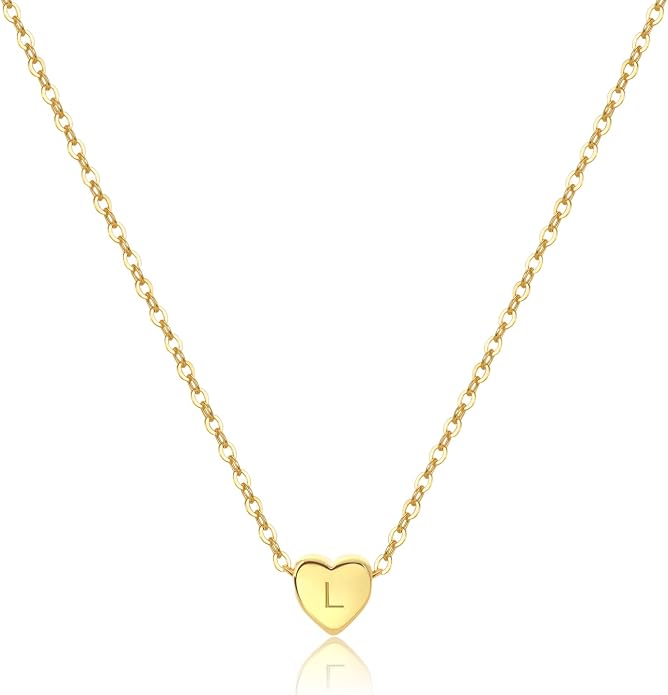 Tiny Gold Heart Choker Necklace,Dainty Cute Initial Heart Pendant Necklace,Rose Necklace,Layered Heart Necklaces for Women,Christmas Gift