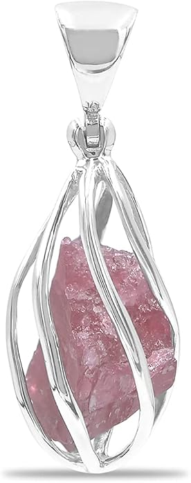 Starborn Gemstone teardrop Style Cage Pendant Sterling Silver