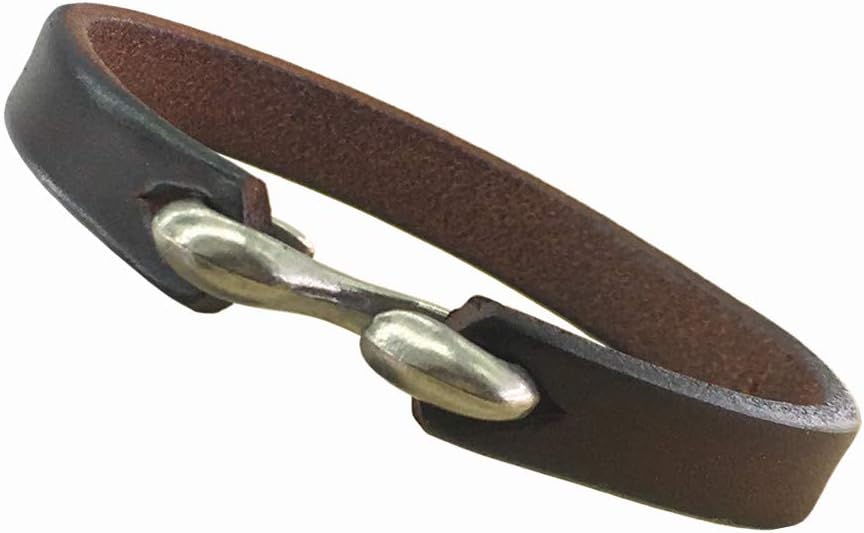 Mens Genuine Leather Bracelet - Handmade Adjustable Leather Cuff Bracelet punk Style leather wrap Wristband for Men