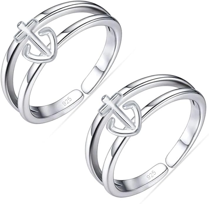 LeCalla 925 Sterling Silver Toe Ring for Women | Minimalistic Adjustable Pair of Toe-Rings | Mid Finger Bichhiya | Indian Toe Rings | Summer Beach Bare Foot Foot Jewelry