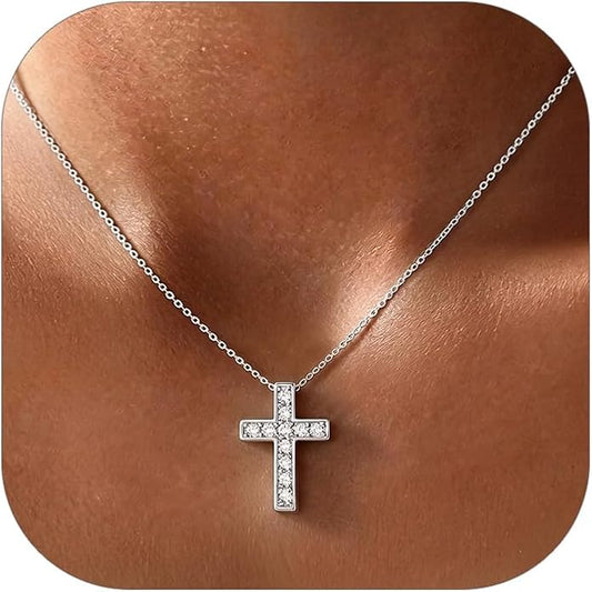 ChicSilver 925 Sterling Silver Cross/Heart/Butterfly/Star/Moon Necklace for Women, Hypoallergenic Dainty Small Silver Pendant Necklaces (with Gift Box)