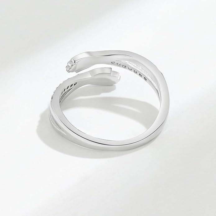 925 Sterling Silver Ring Minimalist Adjustable Rings Band Handmade Rings for Women Girls