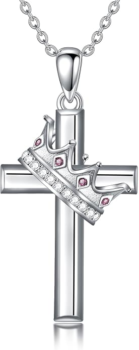 Cross Necklace for Women 925 Sterling Silver Crucifix Pendant Christian Cross Jewelry for Women Men
