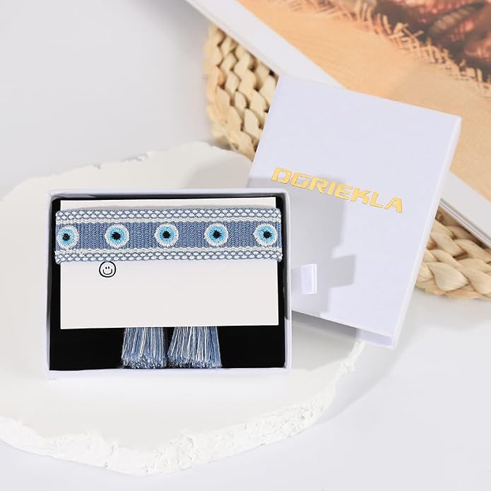 Evil Eye Woven Lover Friendship Bracelets Handmade Adjustable Tassel Friend Gift for Women An Elegant Talisman of Protection and Good Fortune