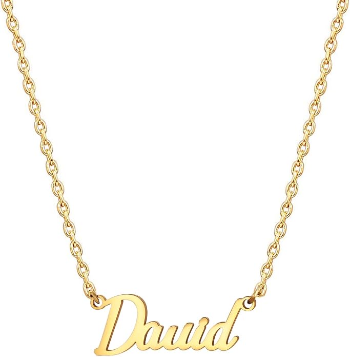 MOMOL 18K Gold Plated Stainless Steel Name Necklace Personalized Custom Name Necklace Customized Nameplate Necklace for women