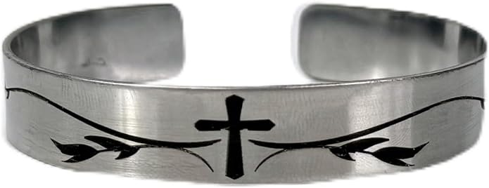 FashionJunkie4Life 925 Sterlin Silver and Stainless Steel Open Cuff Bracelet