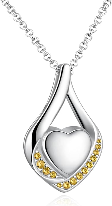 Cremation Jewelry 925 Sterling Silver Teardrop Urn Necklace for Ashes Heart Shape Memorial Keepsake Pendant for Human Ashes for Women Gift