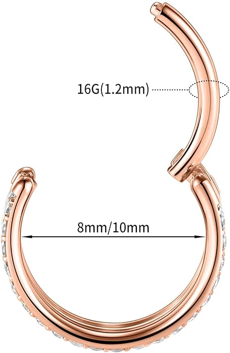 316L Surgical Steel Septum Clicker Ring Nose Ring Hoop Sleeper Hoop Earring Helix Rook Conch Cartilage Daith Tragus Earrings Lobe Nose Piercing Jewelry for Women