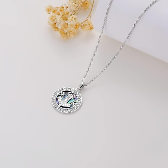S925 Sterling Silver Poseidon Trident/Peace Sign/Coexist Peace Symbol/Pirate/Arrowhead/Flower of Life/Thor's Hammer Jewelry Necklace Gifts for Women Men