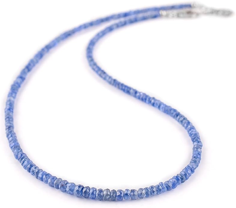 Natural Gemstone Dainty Pendant Necklace for Women Handmade Crystal Jewelry 925 Sterling Silver 18 Inch Chain Healing Chakra Christmas Birthday Gift for Her